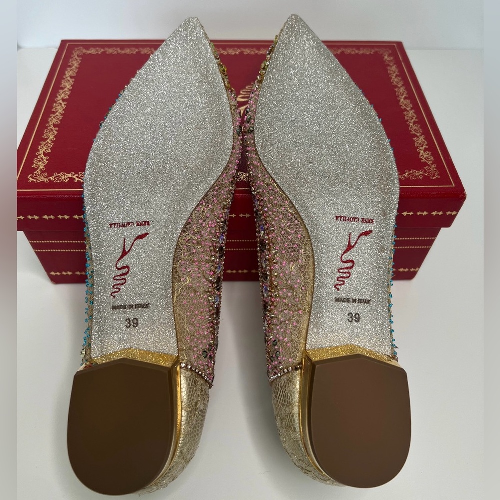Rene Caovilla Beaded Lace Ballerina Flat Size 39 - Picture 4 of 6